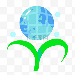 环境保护植物地球插画