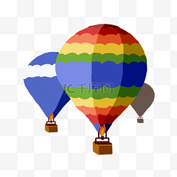 彩色的热气球插画