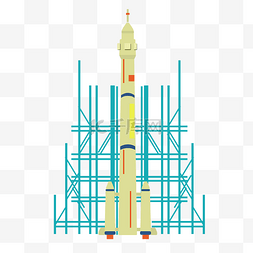 航天火箭卡通插画