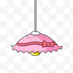 粉色帽子型吊灯插画