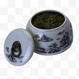 叶子层次图片_灰色圆弧装饰茶壶元素