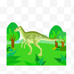 免扣卡通绿色恐龙