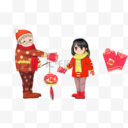 新年快乐素材图片_手绘红红火火祝新年