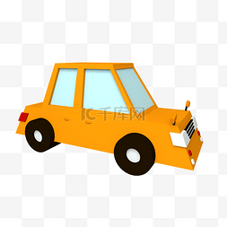 小汽车立体图片_橘色橙色小汽车c4d