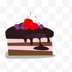 蛋糕甜点抠图图片_手绘切开的蛋糕矢量免抠图