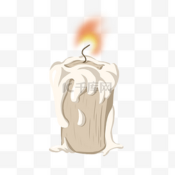 融化蜡烛图片_暖色卡通蜡烛PNG