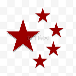 五角星平面图图片_红色五角星