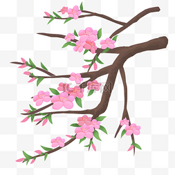 桃花树枝装饰