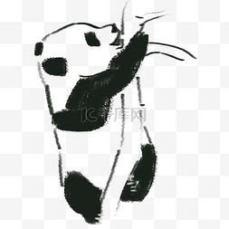 熊猫竹子国画插画