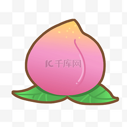 桃子卡通图片图片_手绘粉色桃子卡通水果