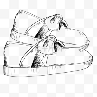 鞋子线描个人vip和企业vip免费下载免抠元素线描艺术一级鞋子插画个人