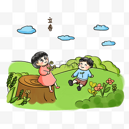 卡通小蜻蜓图片_2019二十四节气系列卡通手绘Q版春