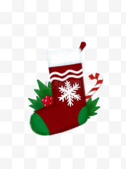 圣诞节红色圣诞袜子糖果素材