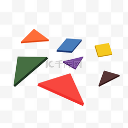 七巧板图片_彩色几何三角