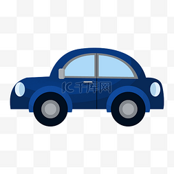 机动车行驶标志图片_卡通蓝色小汽车插图