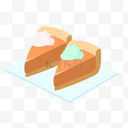 甜品面包插画图片_2.5D甜品面包插画