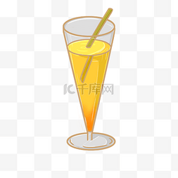 一小杯图片_手绘橙色鸡尾酒