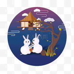 月宫折桂图片_ 兔子树木 