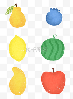 柠檬苹果图片_手绘可爱简约水果装饰印刷图案素