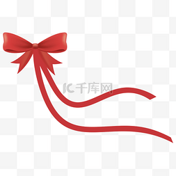 红色丝带标签图片_扁平化丝带装饰丝带蝴蝶结