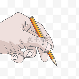 手握笔图片_手握黄色铅笔
