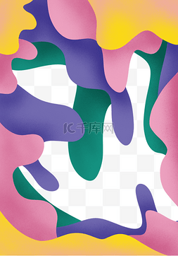 波浪纹理边框图片_彩色可爱日本马卡龙边框