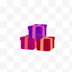 紫色礼盒图片_手绘一摞礼品盒