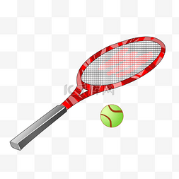 红色的网球拍图片_红色的网球拍