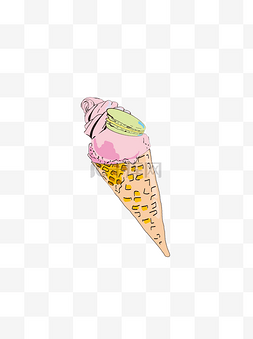 冰淇淋草莓味图片_食物零食饼干草莓味冰淇淋