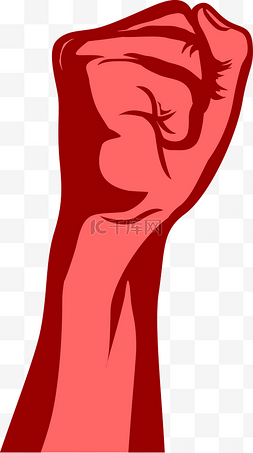 红色拳头海报图片_红色写实紧握的拳头
