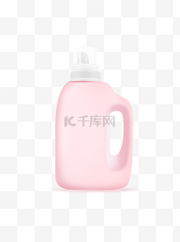 粉色渐变色图片_手绘洗衣液瓶子塑料瓶子立体效果