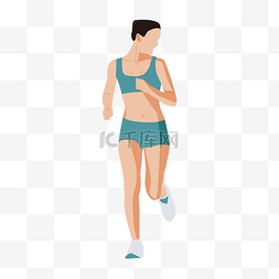 跑步时尚图片_手绘矢量跑步的女人