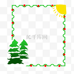 圣诞节圣诞树边框装饰