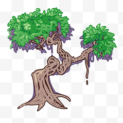 创意倾斜的树木插画