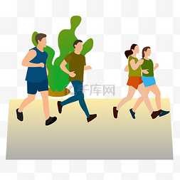 奔跑女人图片_晨跑锻炼的人矢量素材
