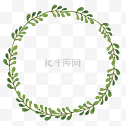 圆圆的叶子图片_绿色的叶子组成的花环