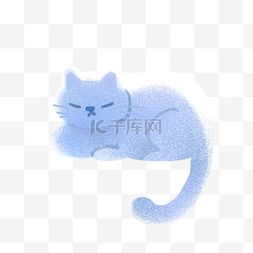 睡梦中图片_可爱沉睡中的蓝白色小猫咪卡通手