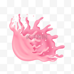 粉色飞溅水团