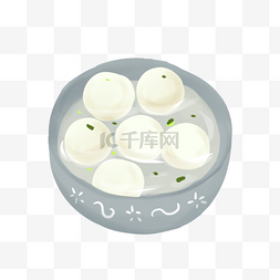 肉丸汤手绘插画免抠