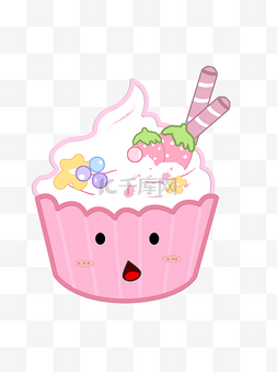 粉色冰淇淋图片_小清新可爱冰淇淋可商用元素