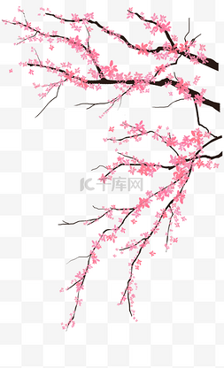 粉色桃花装饰插画