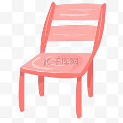 手绘小椅子图片_红色的凳子免抠图