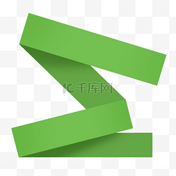 绿色立体折纸折叠卡通彩带