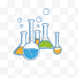 化学化学图片_化学课实验试管手绘插画