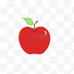可爱水果简笔画图片_平面简单红苹果PNG