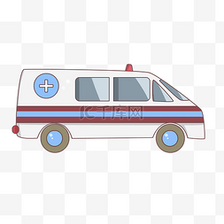公共医疗救护车插画