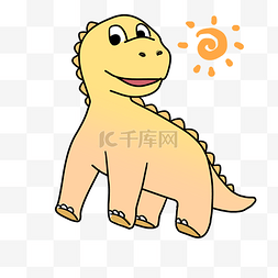开心的太阳图片_开心的小恐龙插画
