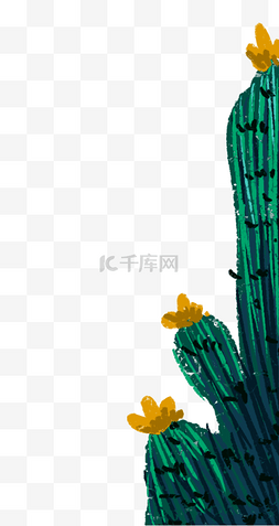 绿色沙漠植物图片_手绘涂鸦仙人掌热带植物免扣元素