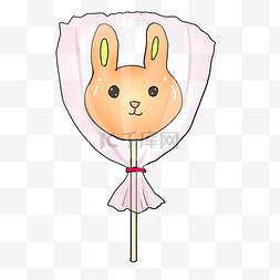 粉色小糖果图片_可爱小兔子棒棒糖