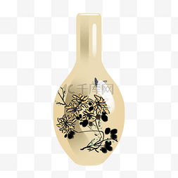 白色花瓶卡通图片_手绘古代花瓶插画